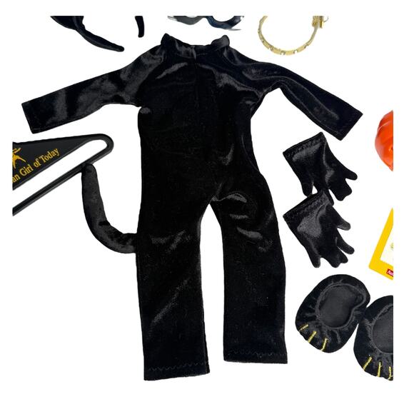 American Girl Kitty Cat Doll Costume Pleasant Company Gloves Slippers Pumpkin - Picture 10 of 14